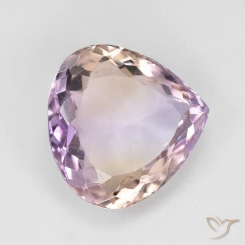Ametrino bicolor natural de 6,23 ct, en forma de pera, VS