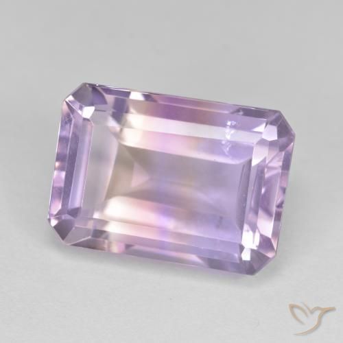 Ametrino Bicolor natural de 8.43 ct, Corte Octágono / Esmeralda, VS