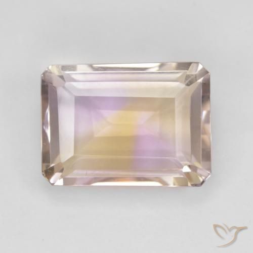 6.56ct Natural Bicolor Ametrino, corte esmeralda, VVS