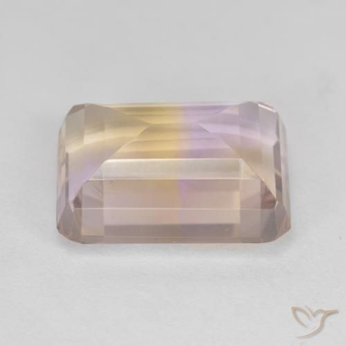 Ametrino Bicolor natural de 6.56 ct, Corte Octágono / Esmeralda, VVS