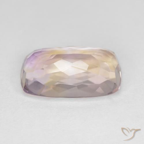 ametrino Bicolor natural de 5.37 ct, Corte Cojín, VVS