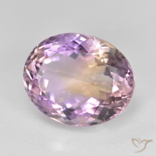 Ametrino Bicolor natural de 11.44 ct, Ovalada, VVS