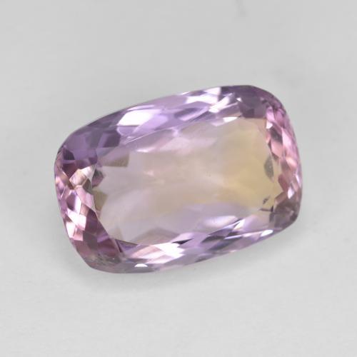 ametrino Bicolor natural de 6.04 ct, Corte Cojín, VVS-VS