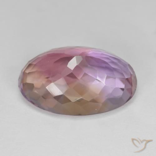 Ametrino Bicolor natural de 10.78 ct, Ovalada, VS