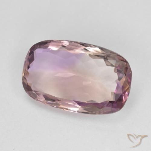 Ametrino Bicolor natural de 6.88 ct, Forma Cojín, VVS-VS