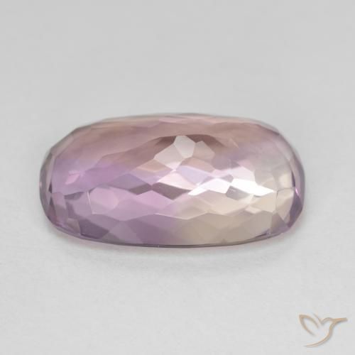 Ametrino Bicolor natural de 6.88 ct, Forma Cojín, VVS-VS