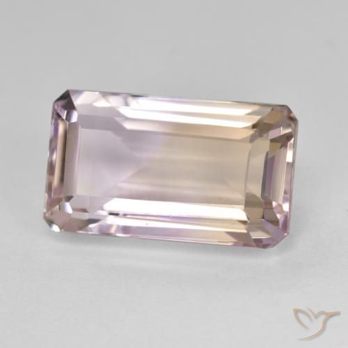 Ametrino Bicolor natural de 8.87 ct, Corte Octágono / Esmeralda, VVS-VS