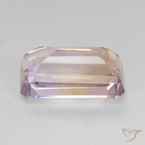 Ametrino Bicolor natural de 8.87 ct, Corte Octágono / Esmeralda, VVS-VS