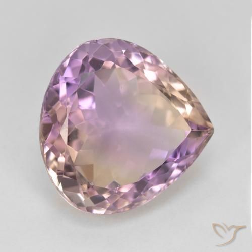 Ametrino Bicolor natural de 10.23 ct, En forma de pera, VVS-VS