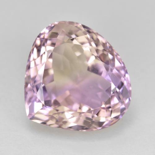 Ametrino bicolor natural de 8,90 ct, en forma de pera, VVS-VS