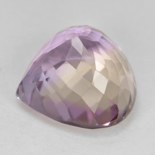Ametrino bicolor natural de 8,90 ct, en forma de pera, VVS-VS