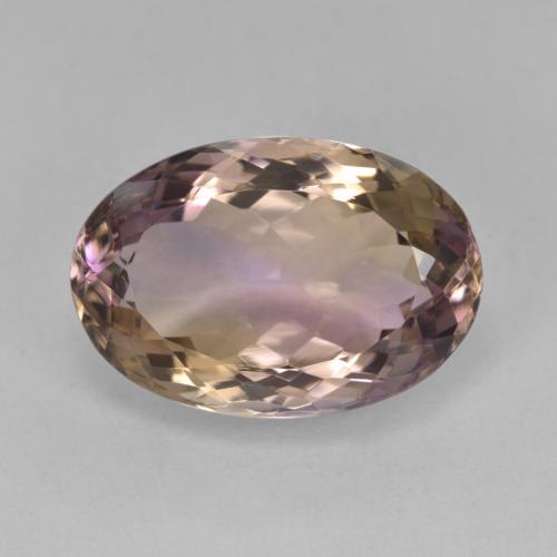 Ametrino bicolor natural de 8,92 ct, corte óvalo, VVS