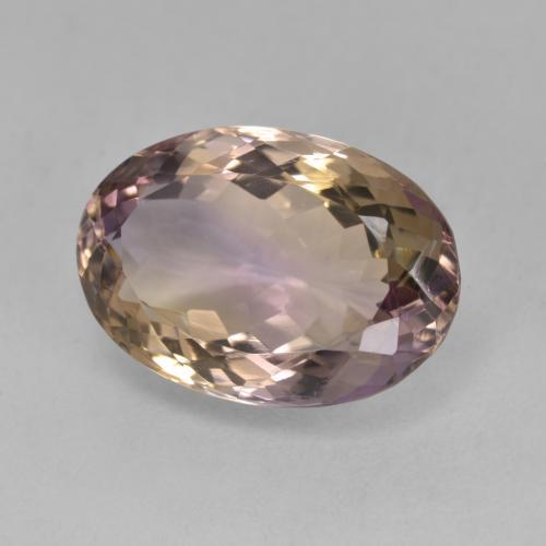 Ametrino bicolor natural de 8,92 ct, corte óvalo, VVS