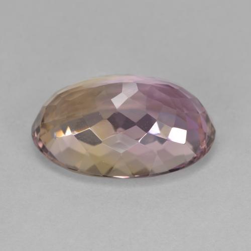 Ametrino bicolor natural de 8,92 ct, corte óvalo, VVS
