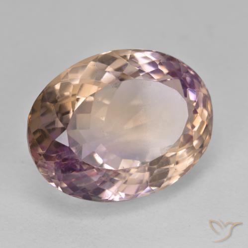 Ametrino Bicolor natural de 19.73 ct, Ovalada, VVS