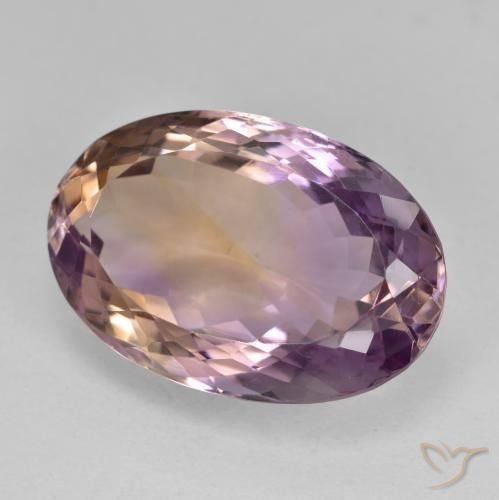 Ametrino Bicolor natural de 18.09 ct, Ovalada, VVS