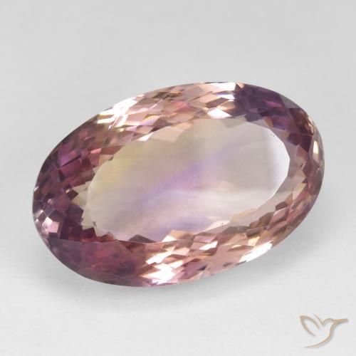 Ametrino Bicolor natural de 23.80 ct, Ovalada, VS