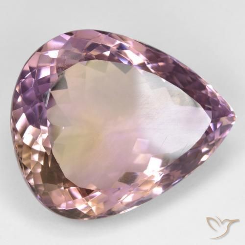 Ametrino Bicolor natural de 32.02 ct, En forma de pera, VS