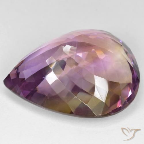 Ametrino Bicolor natural de 32.02 ct, En forma de pera, VS