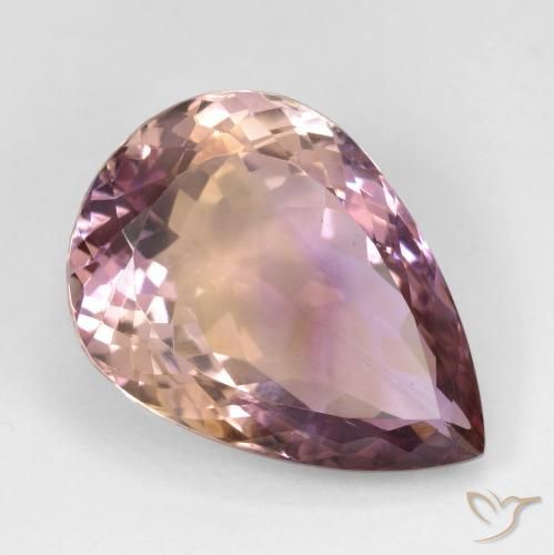 18.47ct Natural Bicolor ametrino, En forma de pera, VS