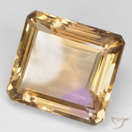 Ametrino Bicolor natural de 27.34 ct, Corte Octágono / Esmeralda, VS