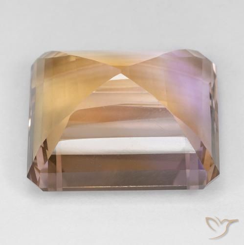 Ametrino Bicolor natural de 27.34 ct, Corte Octágono / Esmeralda, VS