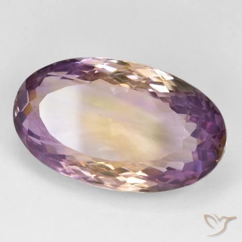 Ametrino Bicolor natural de 23.40 ct, Ovalada, VS