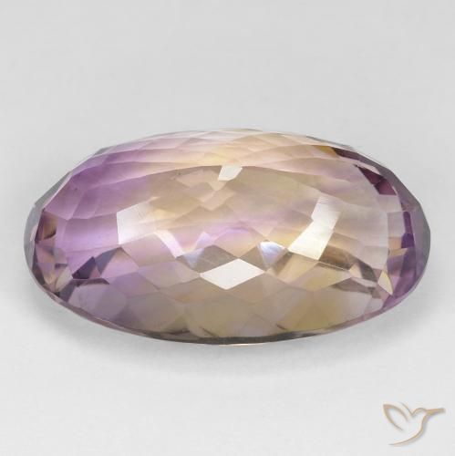 Ametrino Bicolor natural de 23.40 ct, Ovalada, VS