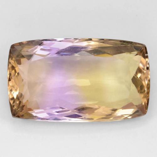 ametrino Bicolor natural de 27.06 ct, Corte Cojín, VS