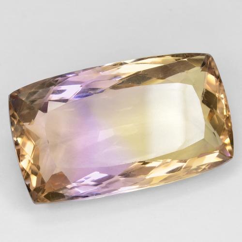 ametrino Bicolor natural de 27.06 ct, Corte Cojín, VS