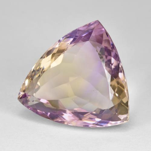 Ametrino bicolor natural de 21,24 ct, trillón, VS