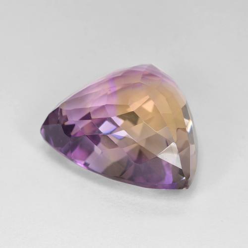 Ametrino bicolor natural de 21,24 ct, trillón, VS