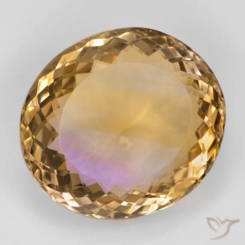 Ametrino Bicolor natural de 29.00 ct, Ovalada, VVS