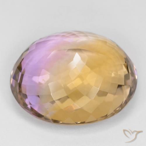 Ametrino Bicolor natural de 29.00 ct, Ovalada, VVS