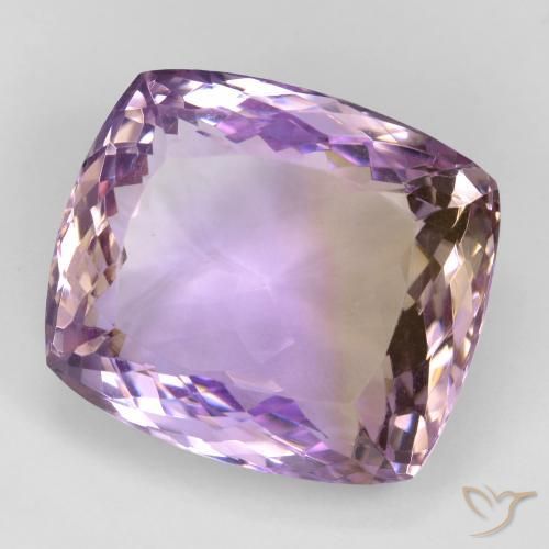 Ametrino bicolor natural de 29,87 ct, corte cojín, VVS