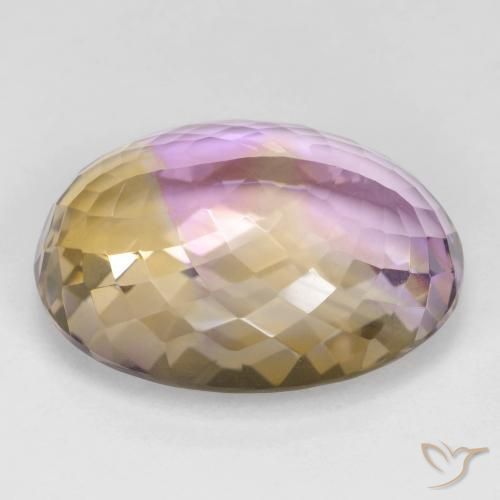 Ametrino Bicolor natural de 24.08 ct, Ovalada, VVS