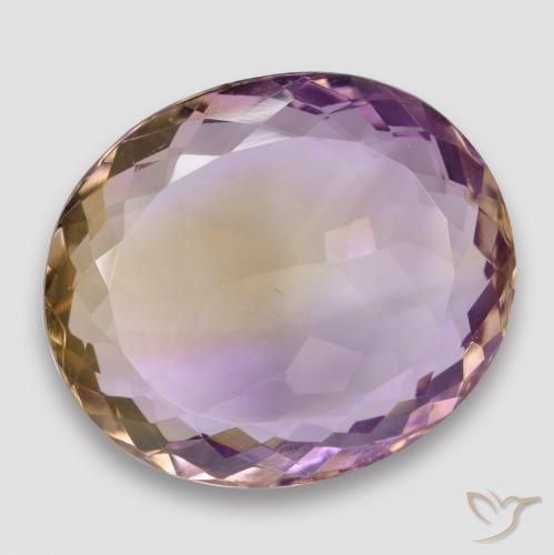 Ametrino Bicolor natural de 29.46 ct, Ovalada, VVS-VS