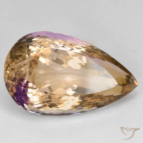 Ametrino Bicolor natural de 27.14 ct, En forma de pera, VVS-VS