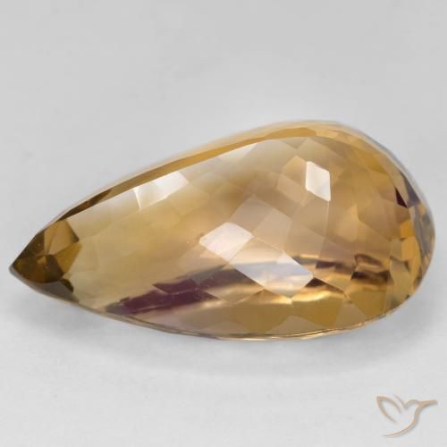 Ametrino Bicolor natural de 27.14 ct, En forma de pera, VVS-VS