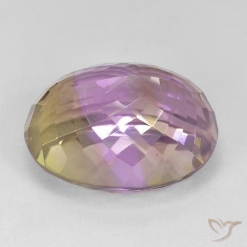 Ametrino Bicolor natural de 19.51 ct, Ovalada, VVS