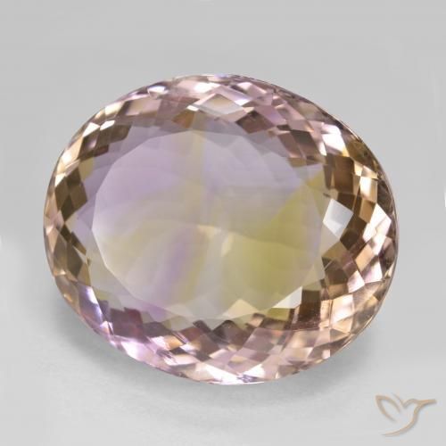 Ametrino Bicolor natural de 25.10 ct, Ovalada, VVS