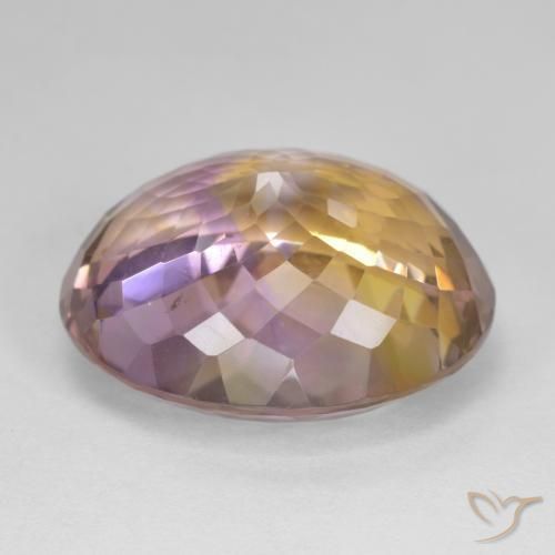 Ametrino Bicolor natural de 25.10 ct, Ovalada, VVS