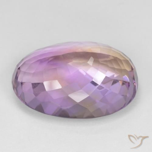 Ametrino Bicolor natural de 18.81 ct, Ovalada, VVS