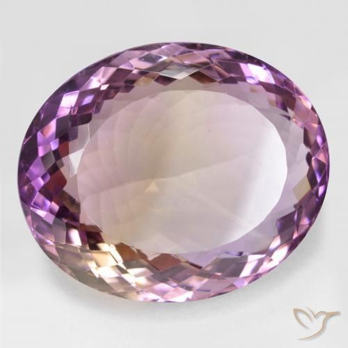 Ametrino Bicolor natural de 30.54 ct, Ovalada, VVS