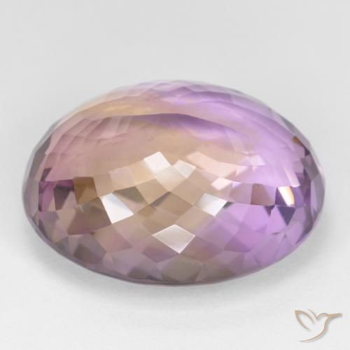 Ametrino Bicolor natural de 30.54 ct, Ovalada, VVS