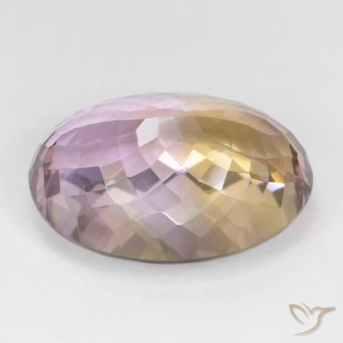 Ametrino Bicolor natural de 19.19 ct, Ovalada, VVS