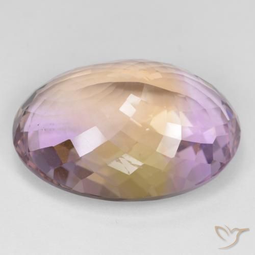 Ametrino Bicolor natural de 34.37 ct, Ovalada, VVS