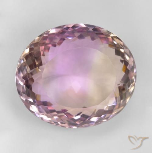 Ametrino Bicolor natural de 23.28 ct, Ovalada, VVS-VS