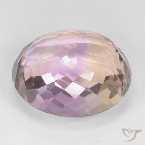 Ametrino Bicolor natural de 23.28 ct, Ovalada, VVS-VS