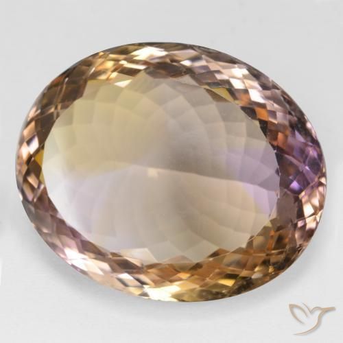 Ametrino Bicolor natural de 44.80 ct, Ovalada, VVS